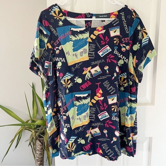 ModCloth Linen Multicolored Island Tropical Shirt - Picture 2 of 6